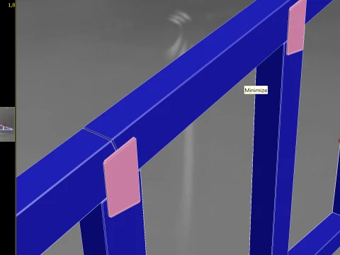 Wooden Truss Gable End PBR 3D Model
