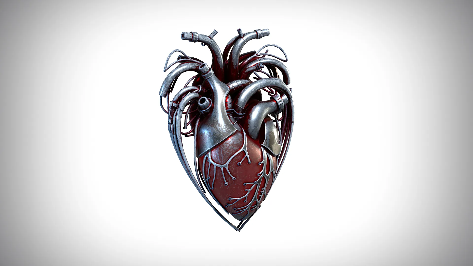 Cyber Heart 01 PBR 3D Model .c4d .max .obj .3ds .fbx .stl .blend 