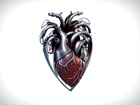 Corazón cibernético 01 PBR Modelo 3D