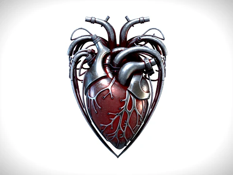 Cyber Heart 01 PBR 3D Model