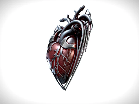 Cyber Heart 01 PBR 3D Model