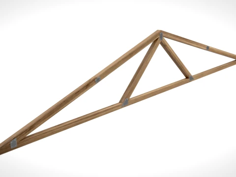 Wooden Truss Simple Fink PBR 3D Model