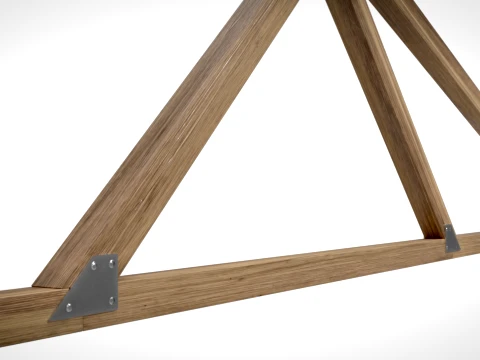 Wooden Truss Simple Fink PBR 3D Model
