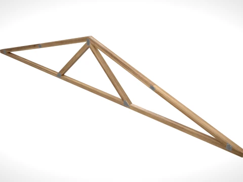 Wooden Truss Simple Fink PBR 3D Model