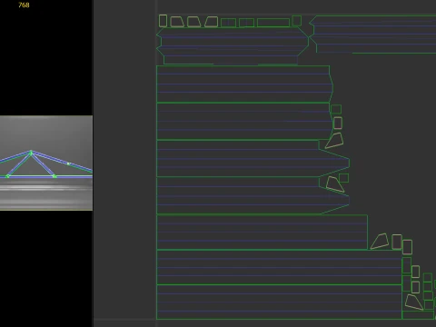 Wooden Truss Simple Fink PBR 3D Model