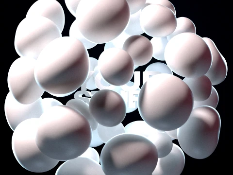 Bubbles Logo Revealer Alembic 3D Model