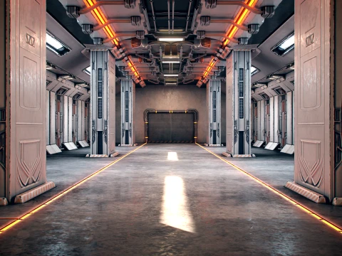 Hangar 09 PBR 3D Model