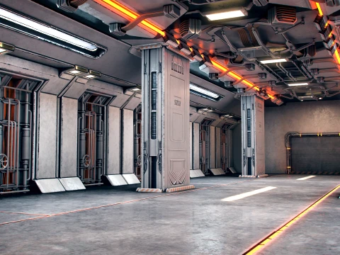 Hangar 09 PBR 3D Model