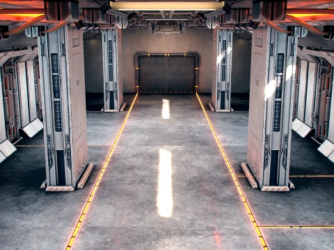 Hangar 09 PBR 3D Model