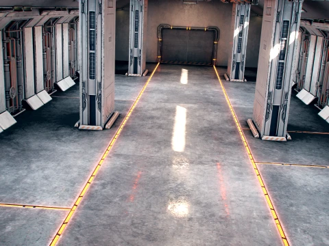 Hangar 09 PBR 3D Model