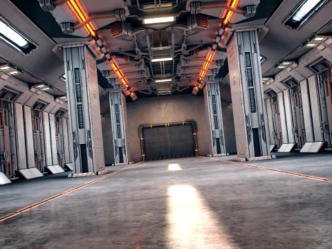 Hangar 09 PBR 3D Model