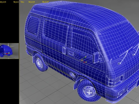 Hijet minivan PBR 3D Model