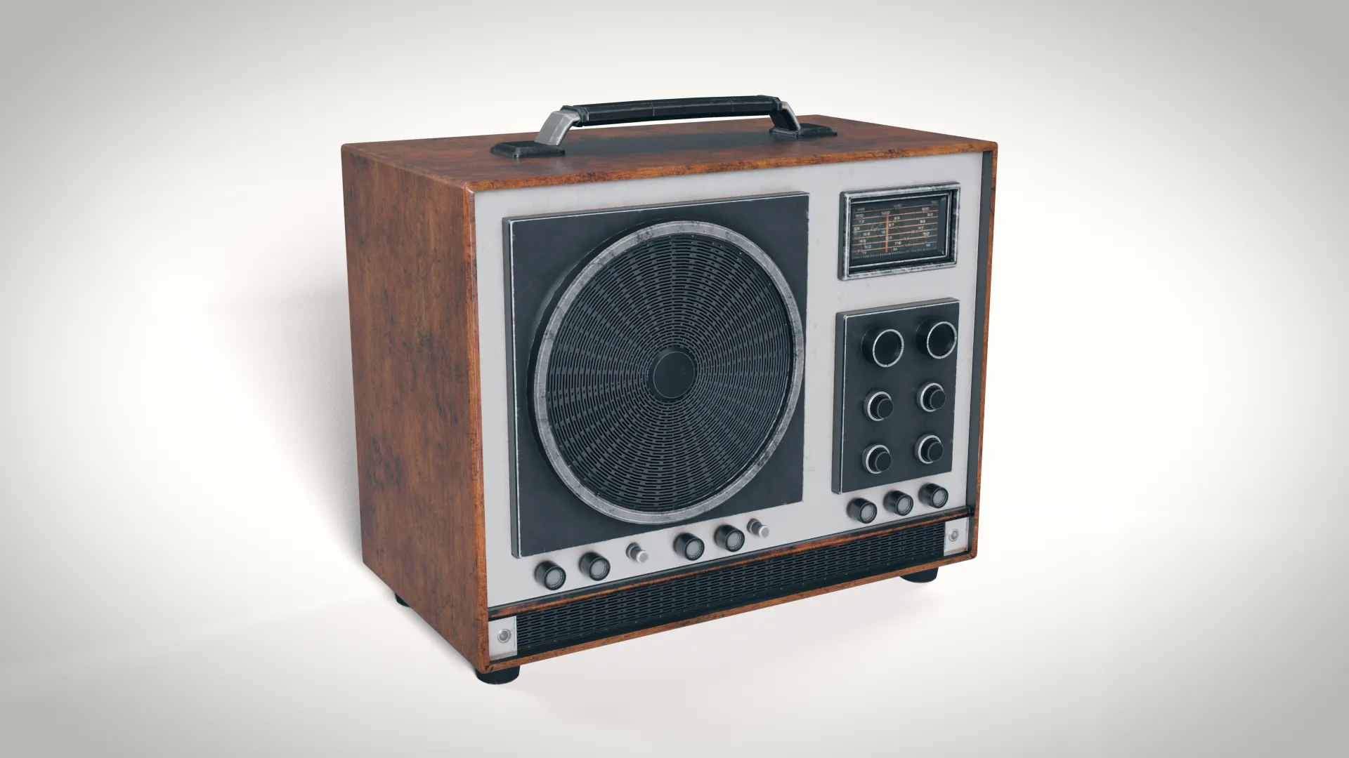 Old Radio 02 PBR 3D Model .c4d .max .obj .3ds .fbx .stl .blend