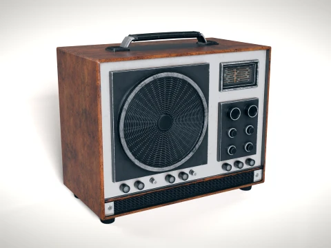 Old Radio 02 PBR Modello 3D
