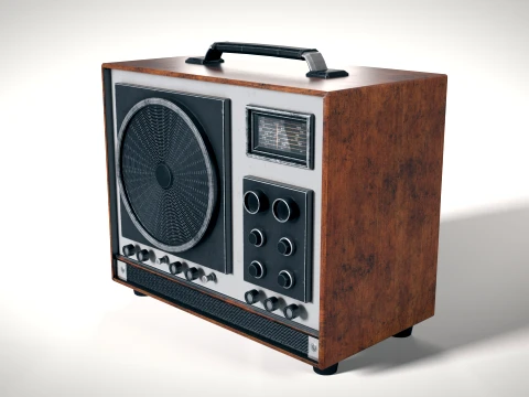 Old Radio 02 PBR 3D Model