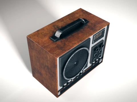 Old Radio 02 PBR 3D Model