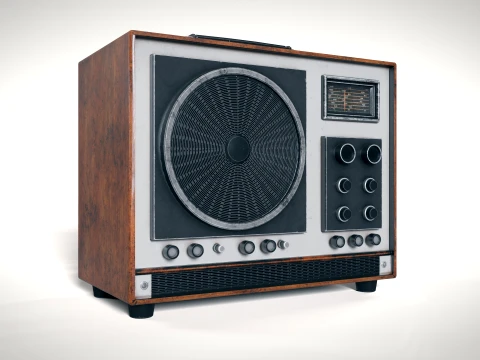 Old Radio 02 PBR 3D Model