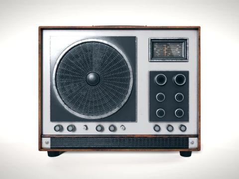 Old Radio 02 PBR 3D Model