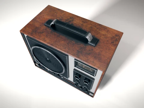 Old Radio 02 PBR 3D Model