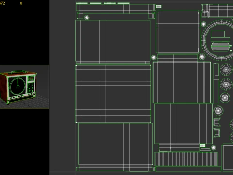 Old Radio 02 PBR 3D Model