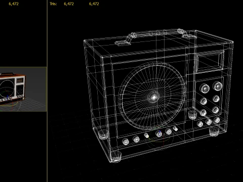 Old Radio 02 PBR 3D Model