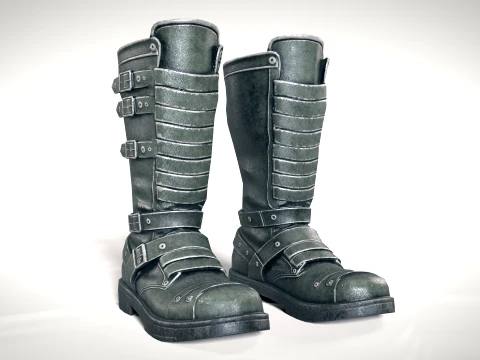 Working Boots 01 PBR 3D Модель
