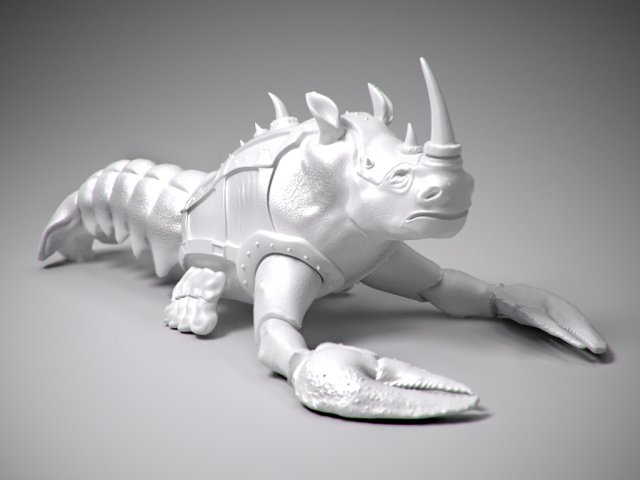 stl crayfish with rhino head statue Model do druku 3D .c4d .max .obj .3ds .fbx .stl .blend 