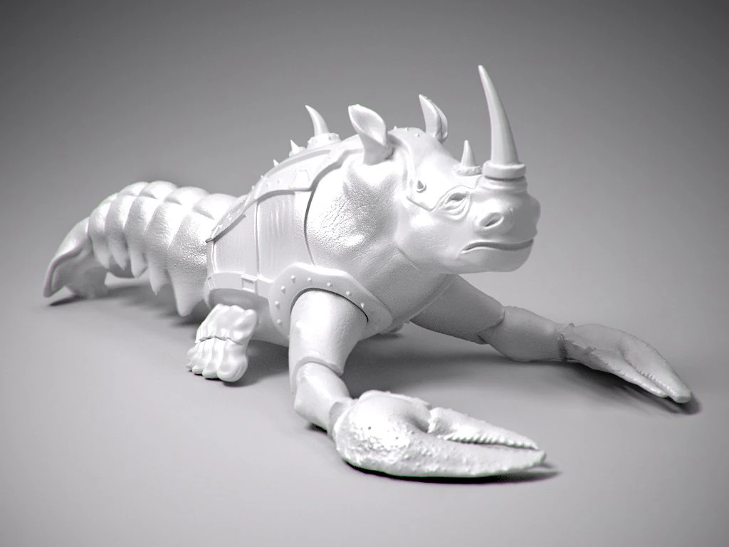 stl crayfish with rhino head statue 3D Print Model .c4d .max .obj .3ds .fbx .stl .blend 