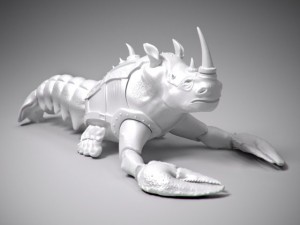 stl crayfish with rhino head statue 3Dプリントモデル