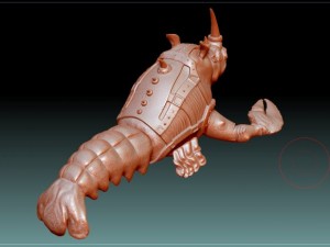 stl crayfish with rhino head statue Model do druku 3D