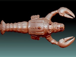 stl crayfish with rhino head statue Model do druku 3D