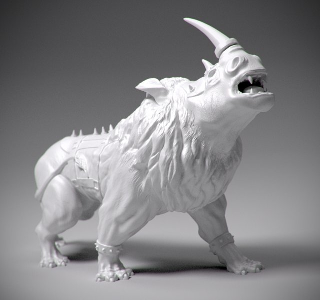 stl lion with rhino head statue 3D Принт Модель .c4d .max .obj .3ds .fbx .stl .blend 