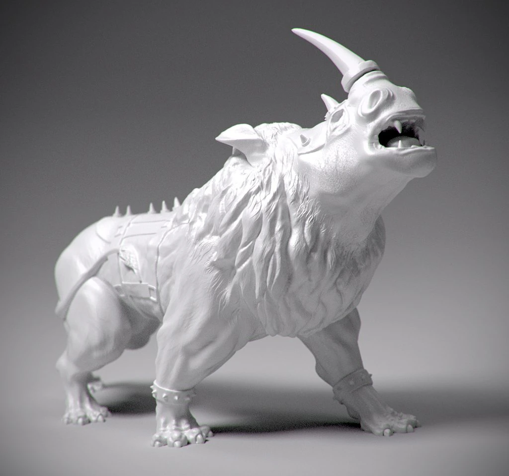 stl lion with rhino head statue 3D Print Model .c4d .max .obj .3ds .fbx .stl .blend