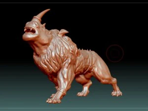 stl lion with rhino head statue 3D Print Model