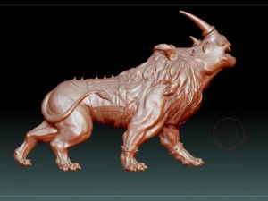 stl lion with rhino head statue 3D Print Model