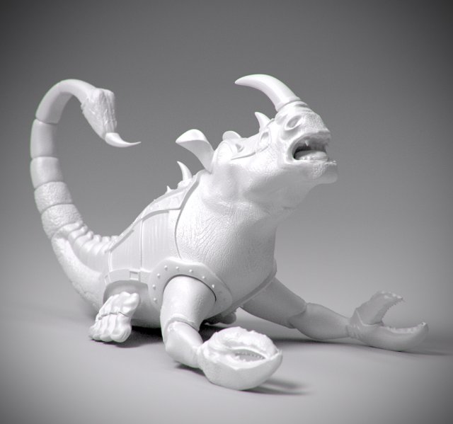 stl scorpion with rhino head statue 3D Model .c4d .max .obj .3ds .fbx .stl .blend 