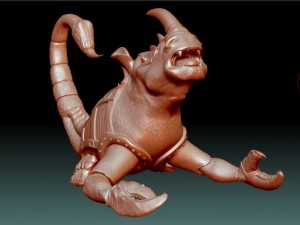 stl scorpion with rhino head statue 3D Model