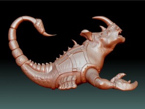 stl scorpion with rhino head statue 3D Model