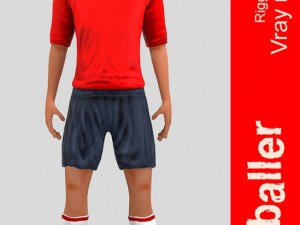 footballer rigged 3D Model