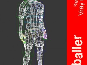 footballer rigged 3D Model