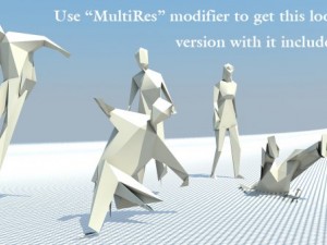 people casual rigged lowpoly set 3D Model