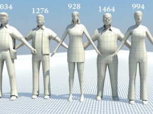 people casual rigged lowpoly set 3D Model