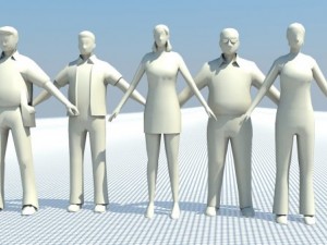 people casual rigged lowpoly set 3D Model