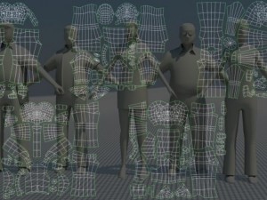 people casual rigged lowpoly set 3D Model