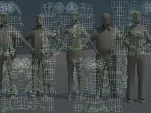 people casual rigged lowpoly set 3D Model