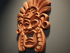 Tribal wall mask decoration Modèles 3D en vedette