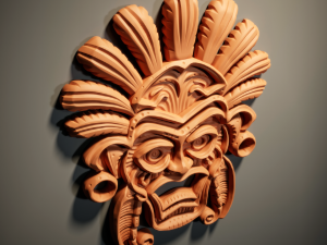 Tribal wall mask decoration Modèles 3D en vedette