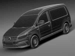 Volkswagen Caddy Maxi Van 2016 3D Model