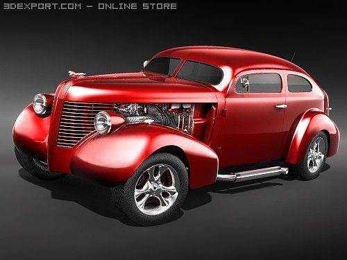 Hotrod Pontiac 1938 3Dモデル .c4d .max .obj .3ds .fbx .stl .blend 