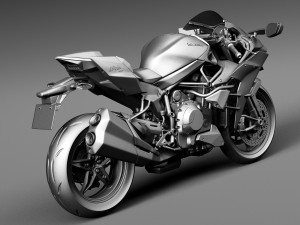 Kawasaki Ninja H2R 2015 3D Modell in Motorrad 3DExport